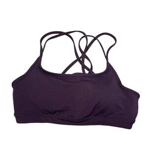 Athleta Strappy Sports Bra Purple‎ Size Medium Criss Cross Back Supportive